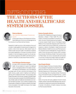Introducing the Authors of the Health and Healthcare System Dossier
