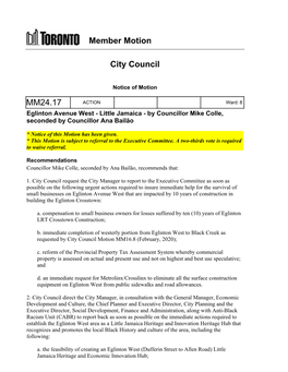 Member Motion City Council MM24.17