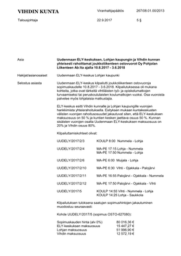 VIHDIN KUNTA Viranhaltijapäätös 267/08.01.00/2013