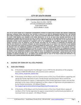 City of South Miami Regular City Commission Minutes March 2, 2021