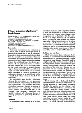 Primary Prevention of Pulmonary Heart Disease