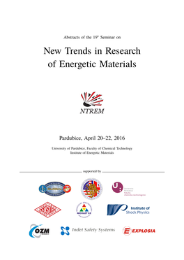 New Trends in Research of Energetic Materials (NTREM '16)