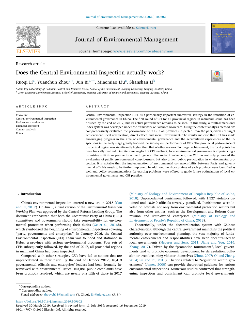 Does the Central Environmental Inspection Actually Work?