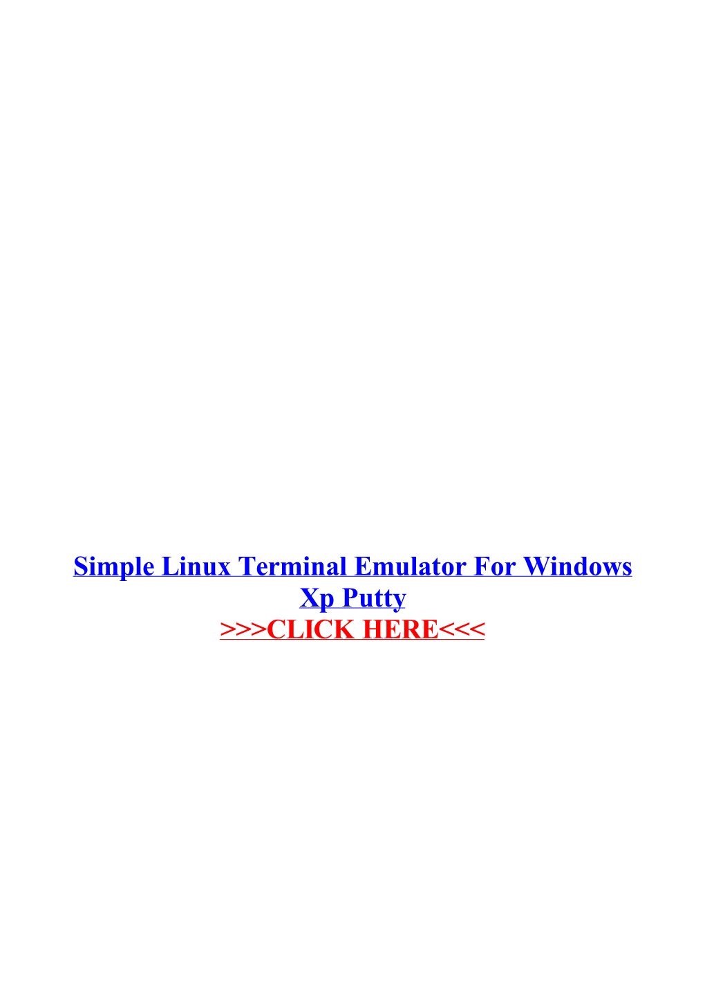 Simple Linux Terminal Emulator for Windows Xp Putty