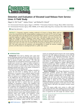 Detection and Evaluation of Elevated Lead Release from Service Lines: a Field Study † † ‡ Miguel A