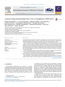 Crimean-Congo Haemorrhagic Fever Virus in Kazakhstan (1948-2013)