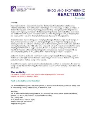 Chemical Reaction Lesson Plan
