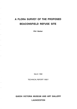 A Flora Survey of the Proposed Beaconsfield