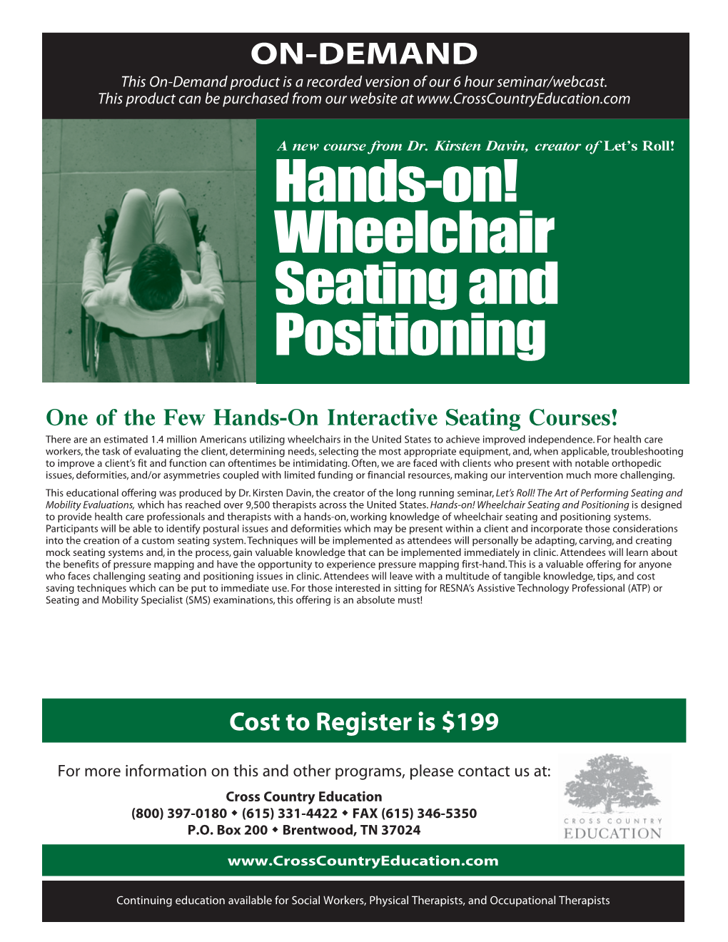 Hands-On! Wheelchair Seating and Positioning