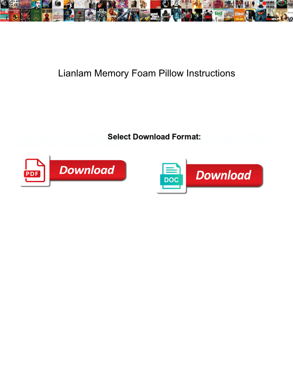 Lianlam Memory Foam Pillow Instructions