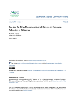 A Phenomenology of Careers on Extension Television in Oklahoma