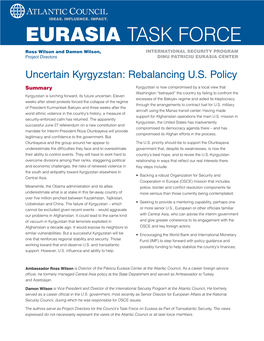 Uncertain Kyrgyzstan: Rebalancing U.S. Policy