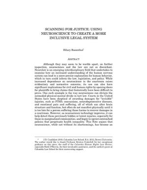 Scanning for Justice: Using Neuroscience to Create a More Inclusive Legal System