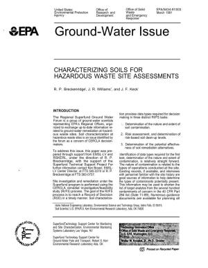 Characterizing Soils for Hazardous Waste Site Assessments