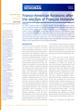 Franco-American Relations After the Election of François Hollande