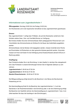 Informationen Zum Jugendwohnheim 1