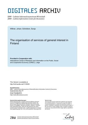 The Organisation of Services of General Interest in Finland