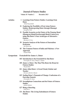 Journal of Futures Studies Volume 18 Number 2 December 2013