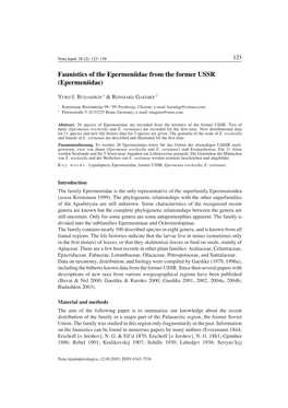 Faunistics of the Epermeniidae from the Former USSR (Epermeniidae)