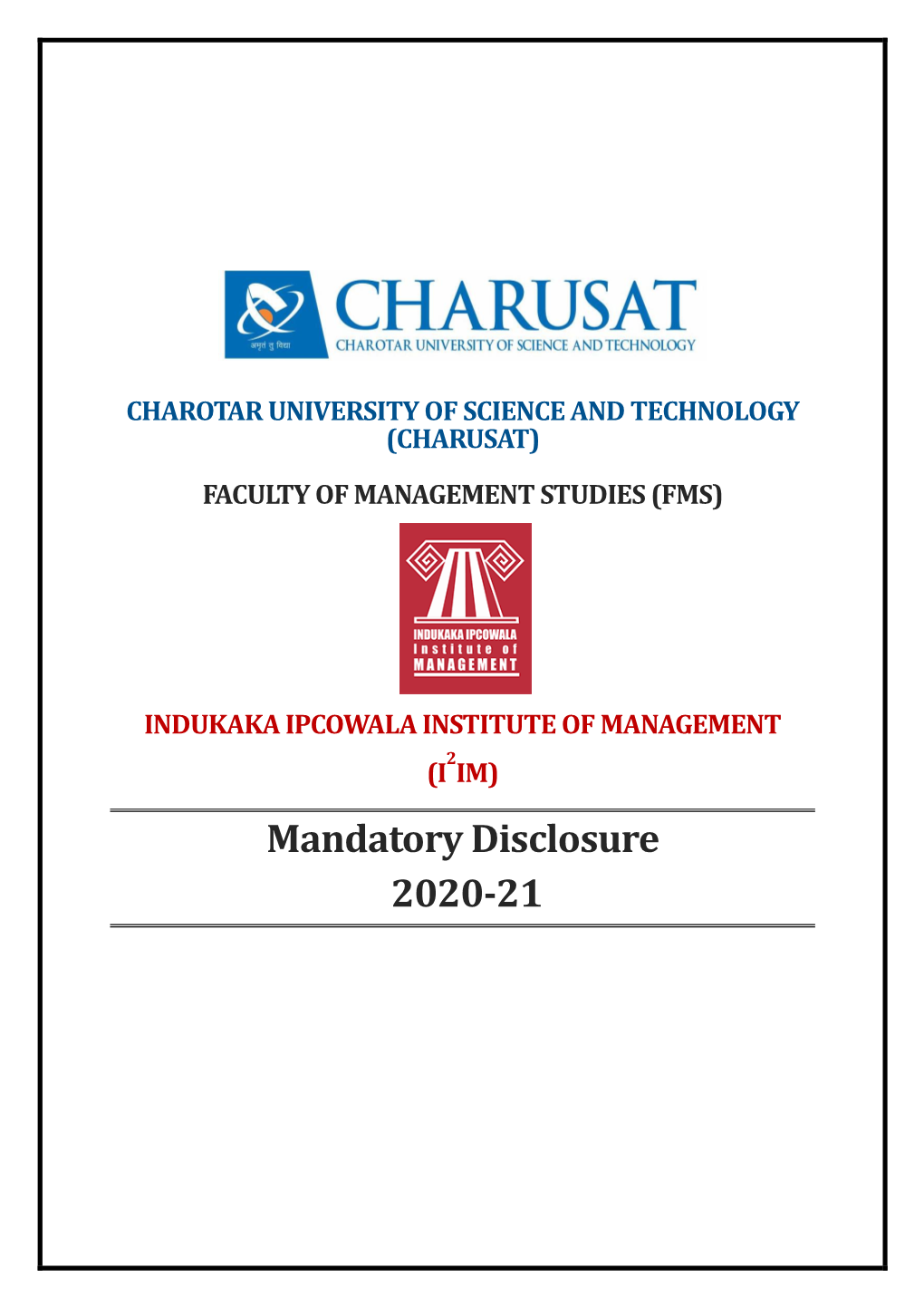 Mandatory Disclosure 2020-21