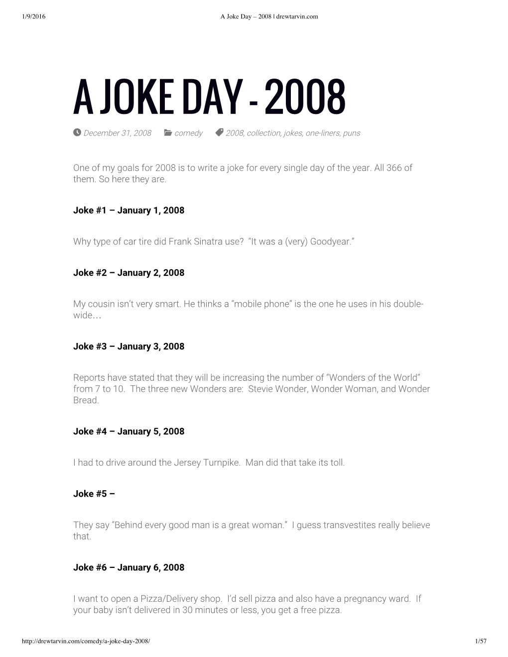 A Joke Day – 2008 | Drewtarvin.Com
