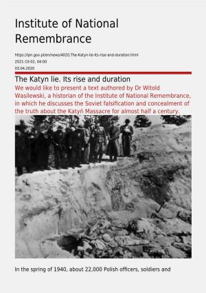Katyń Massacre for Almost Half a Century