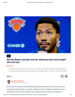 Derrick Rose's Accuser and Her Attorneys Give New Insight Into Civil