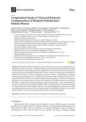 Longitudinal Study of Viral and Bacterial Contamination of Hospital Pediatricians’ Mobile Phones