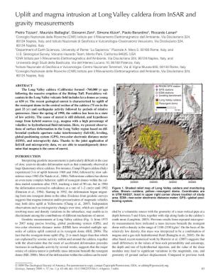 Uplift and Magma Intrusion at Long Valley Caldera from Insar and Gravity Measurements