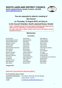 South Lakeland District Council CABINET