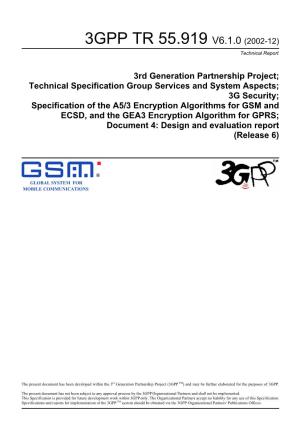 3GPP TR 55.919 V6.1.0 (2002-12) Technical Report