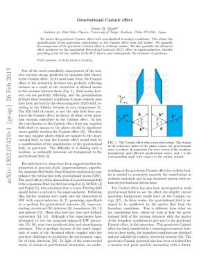 Gravitational Casimir Effect, James Q. Quach