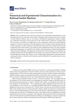Numerical and Experimental Characterization of a Railroad Switch Machine