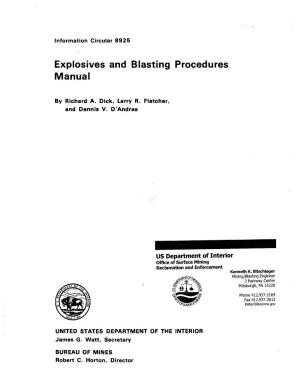 Explosives and Blasting Procedures Manual