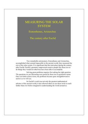 Measuring the Solar System