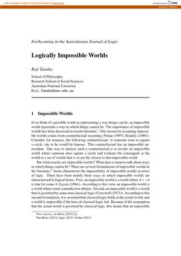 Logically Impossible Worlds