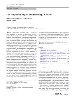 Soil Compaction Impact and Modelling. a Review