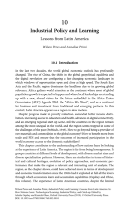 Industrial Policy and Learning Lessons from Latin America