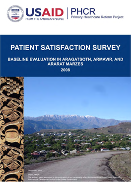Patient Satisfaction Survey Baseline Evaluation in Aragatsotn