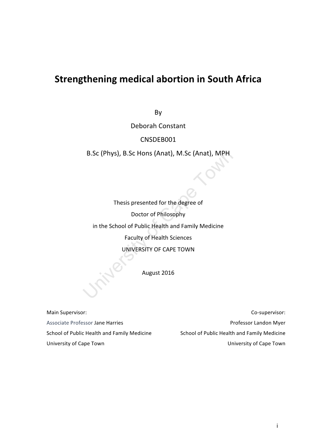 Strengthening Medical Abortion in South Africa