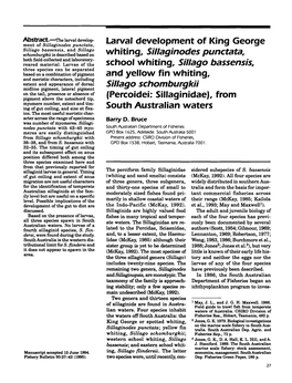 Larval Development of King George