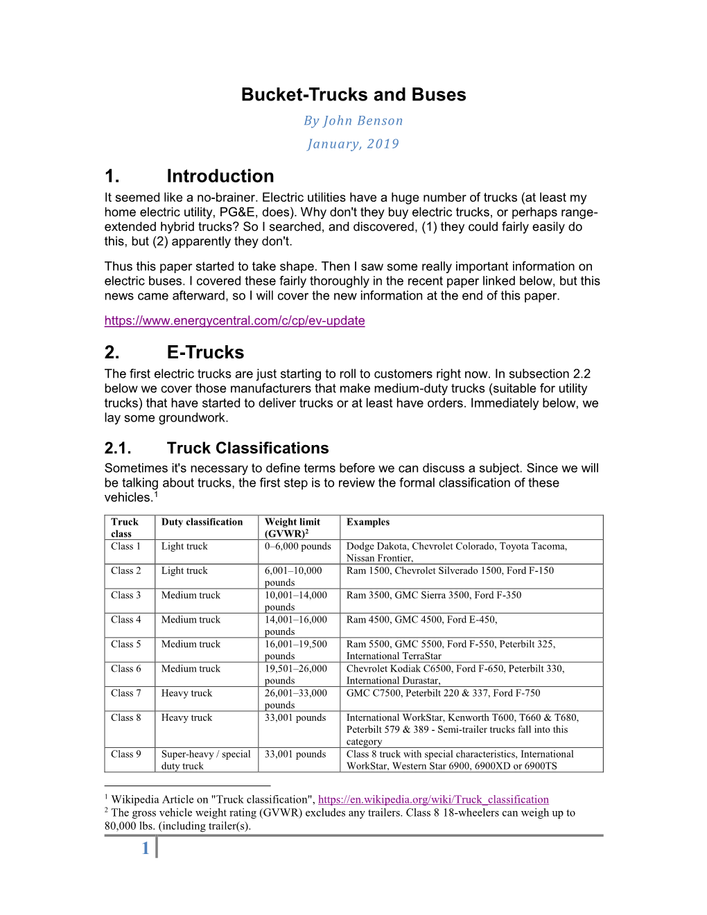 1 Bucket-Trucks and Buses 1. Introduction 2. E-Trucks