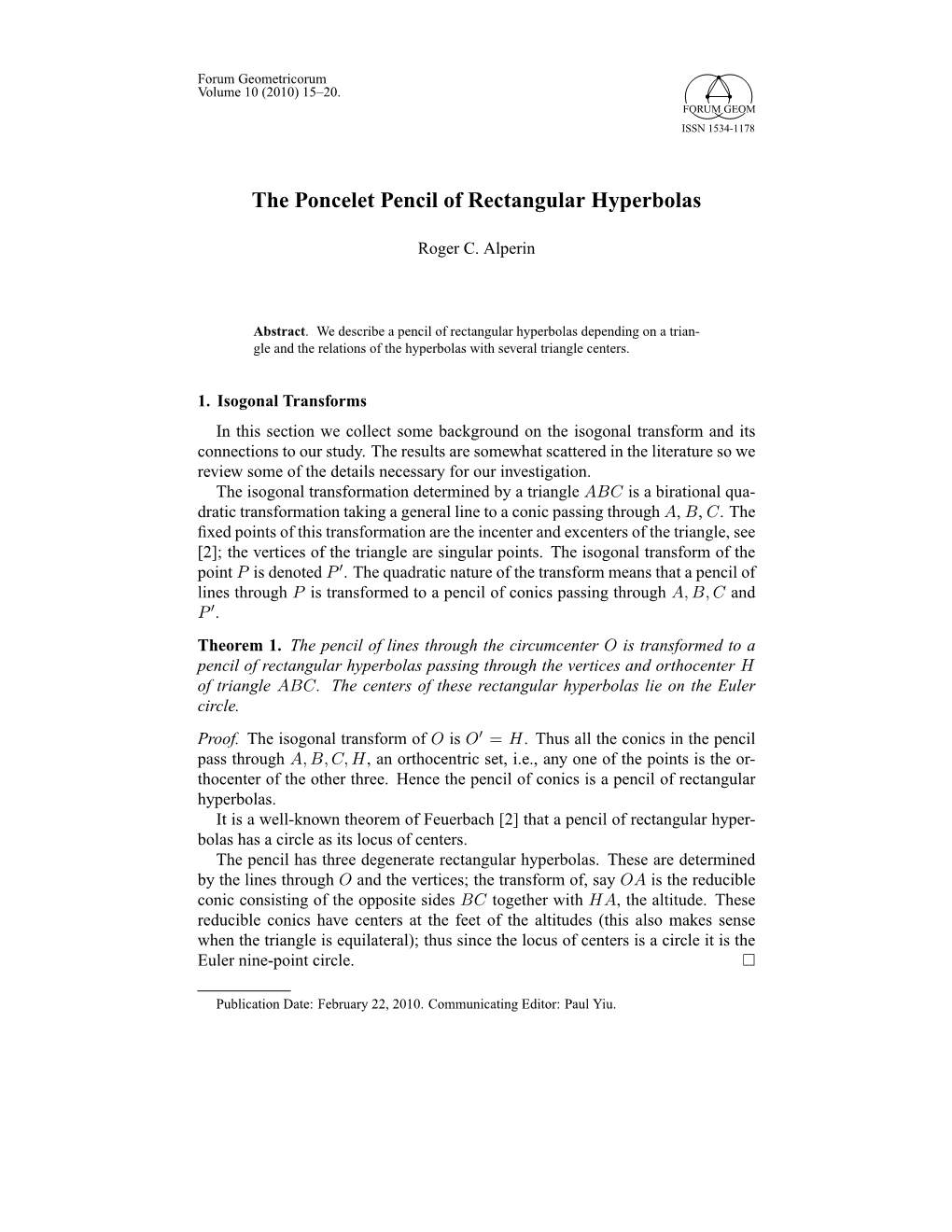 The Poncelet Pencil of Rectangular Hyperbolas