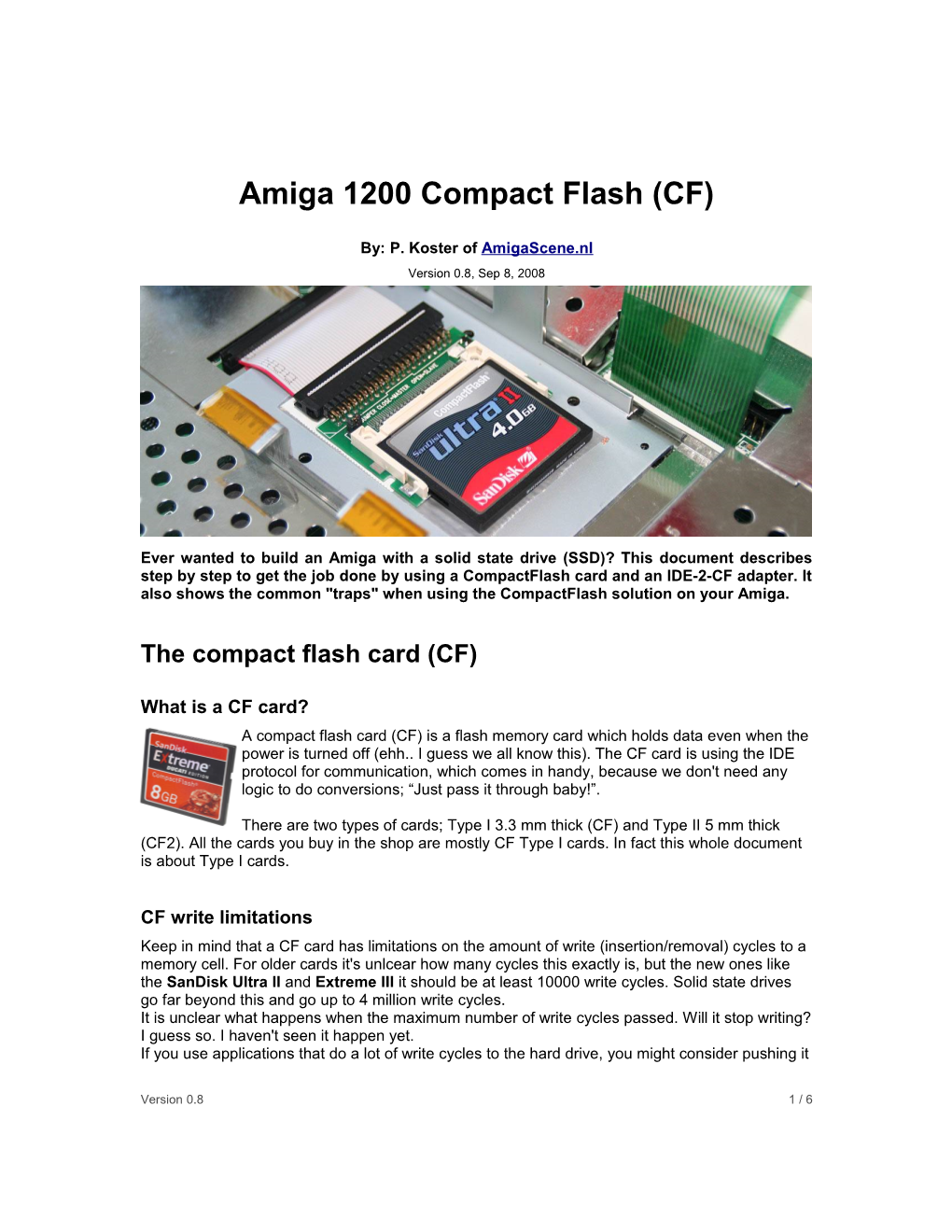 Amiga 1200 Compact Flash (CF)