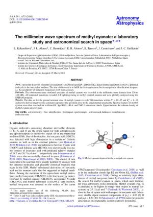 The Millimeter Wave Spectrum of Methyl Cyanate: a Laboratory Study and Astronomical Search in Space?,?? L