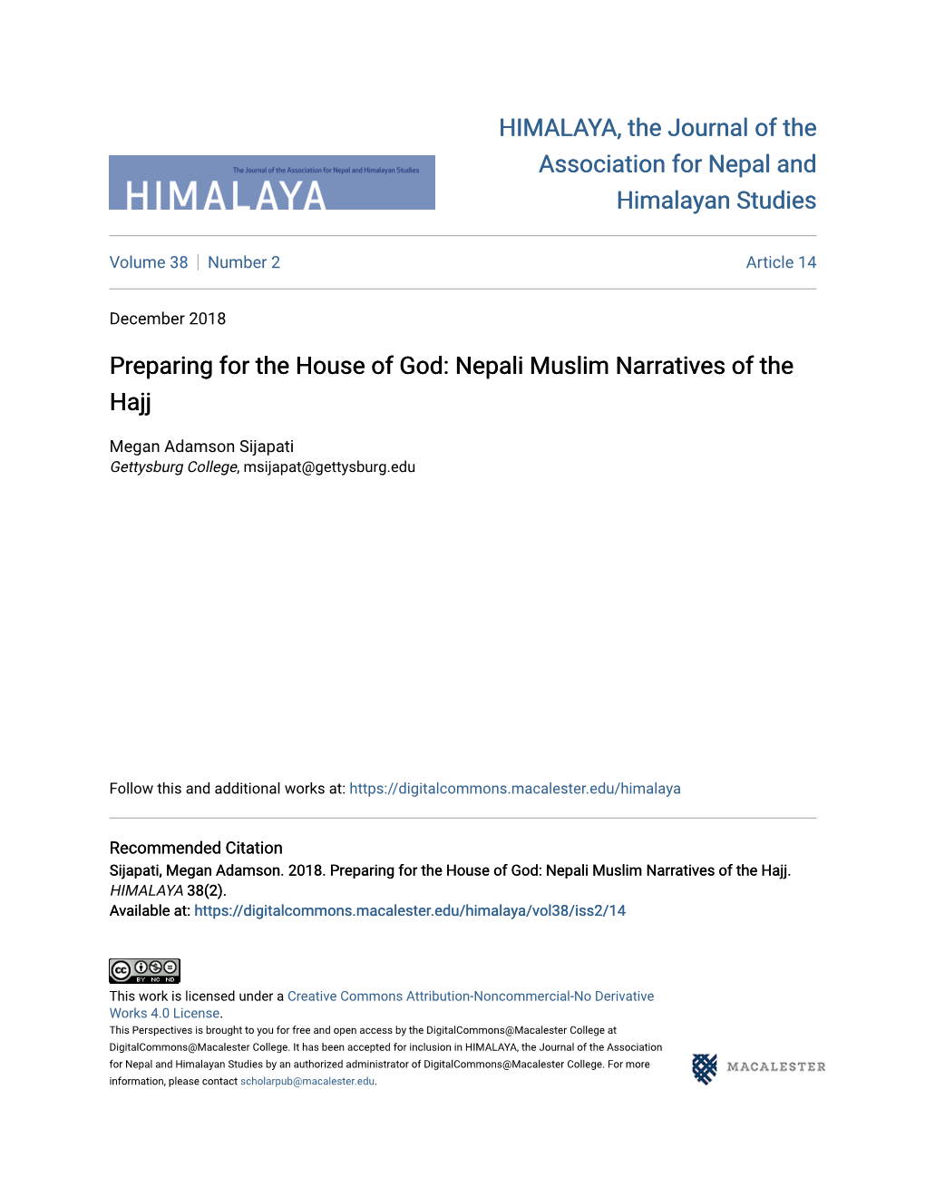 Nepali Muslim Narratives of the Hajj