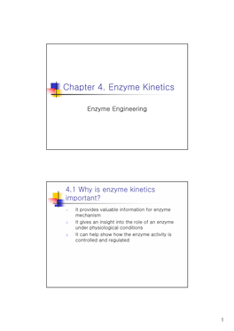 Chapter 4. Enzyme Kinetics