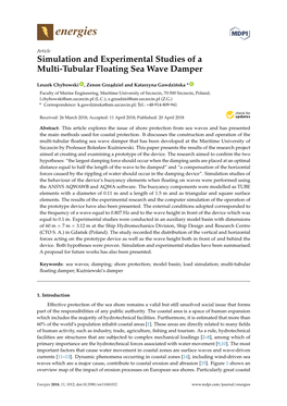 Simulation and Experimental Studies of a Multi-Tubular Floating Sea Wave Damper