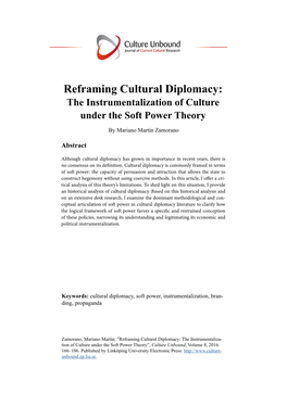 Reframing Cultural Diplomacy: the Instrumentalization of Culture Under the Soft Power Theory