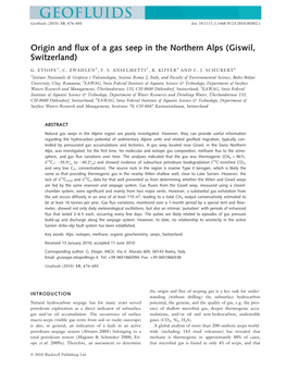 Origin and Flux of a Gas Seep in the Northern Alps (Giswil, Switzerland)